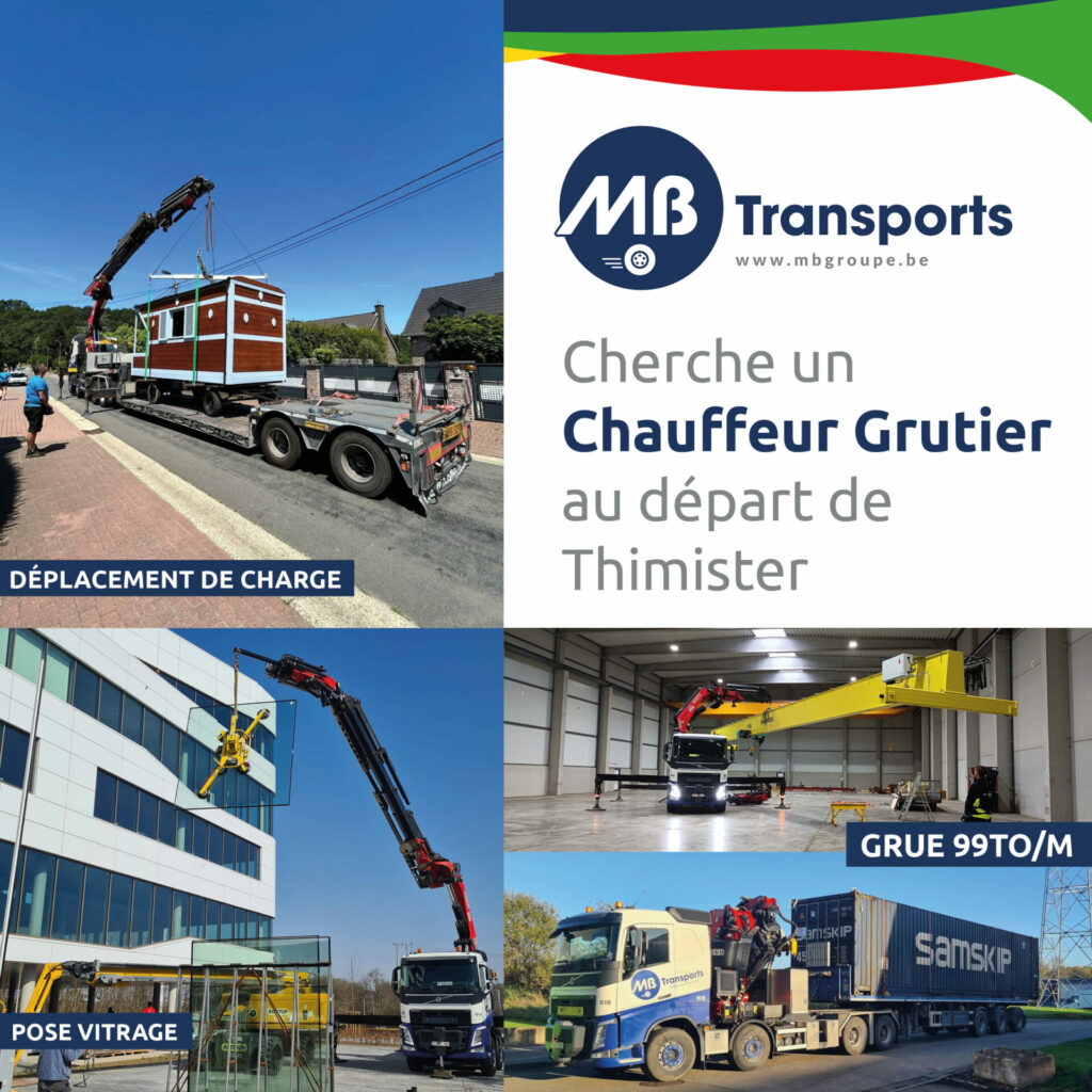 MB Transports recrute un chauffeur grutier expérimenté