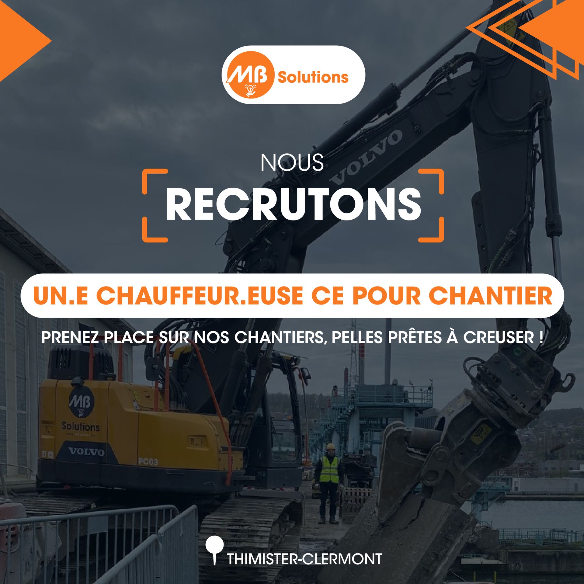 MB Solutions recrute un·e chauffeur·euse CE pour chantier (H/F/X)