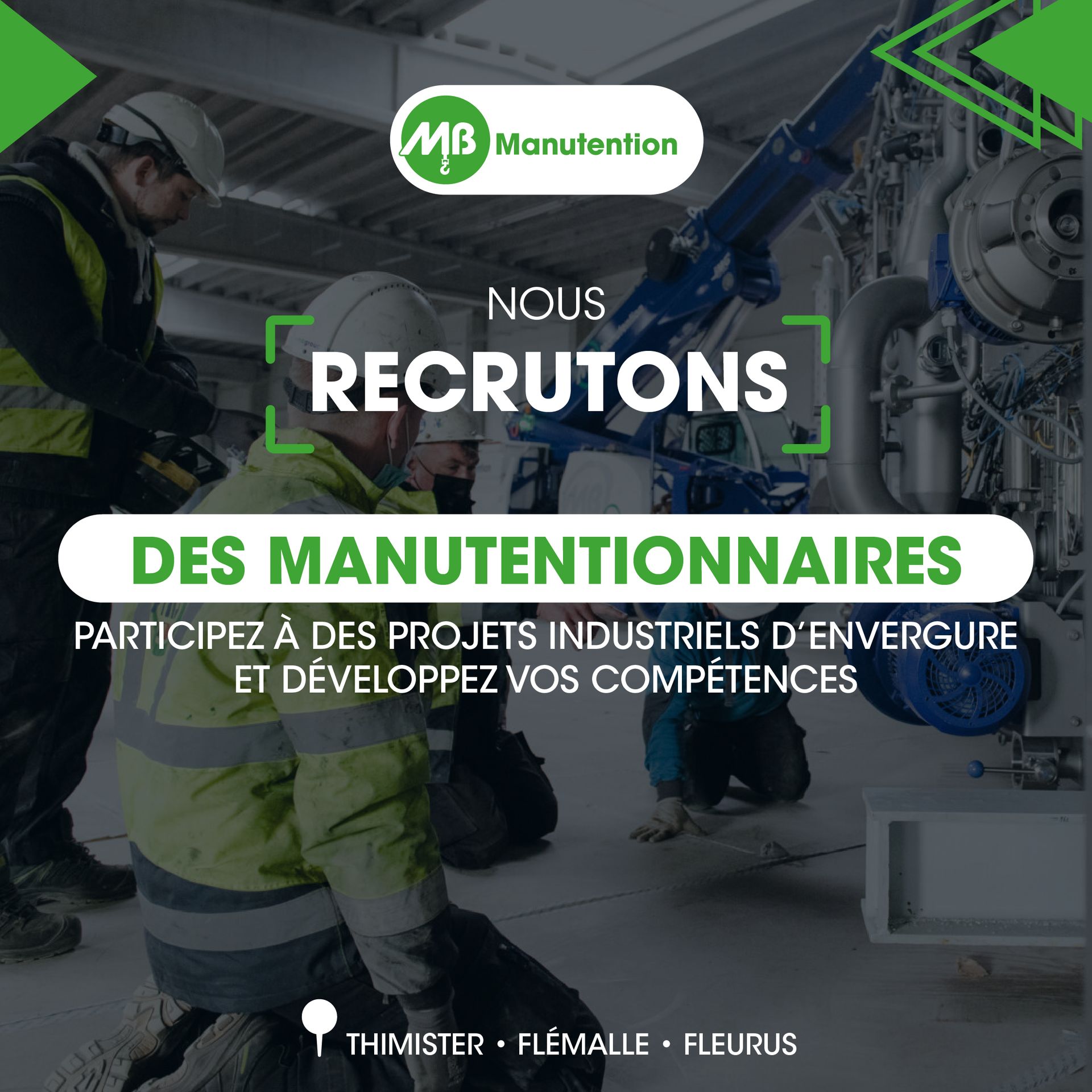 MB Manutention recrute des manutentionnaires (H/F/X)
