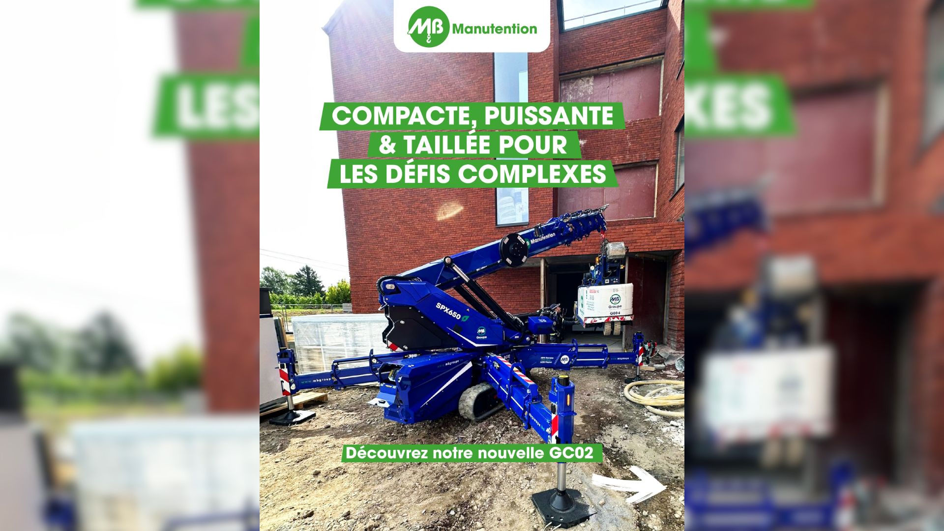 Nouveauté : grue sur chenilles électrique lithium GC02