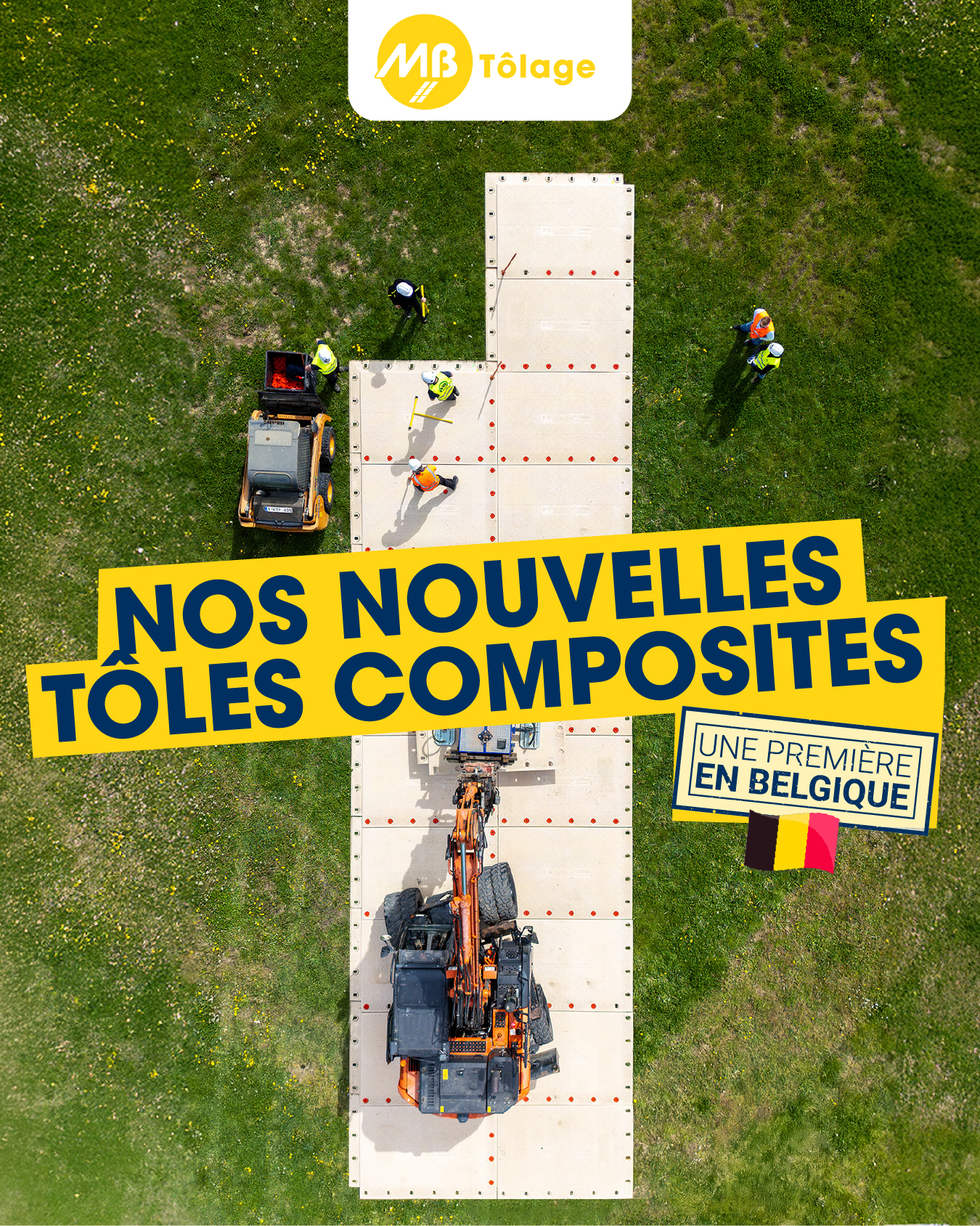 Première belge pour MB Tôlage : plaques composites interconnectables SignaRoad