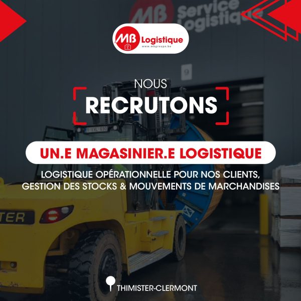 Recherche un magasinier (H/F/X) pour MB Logistique